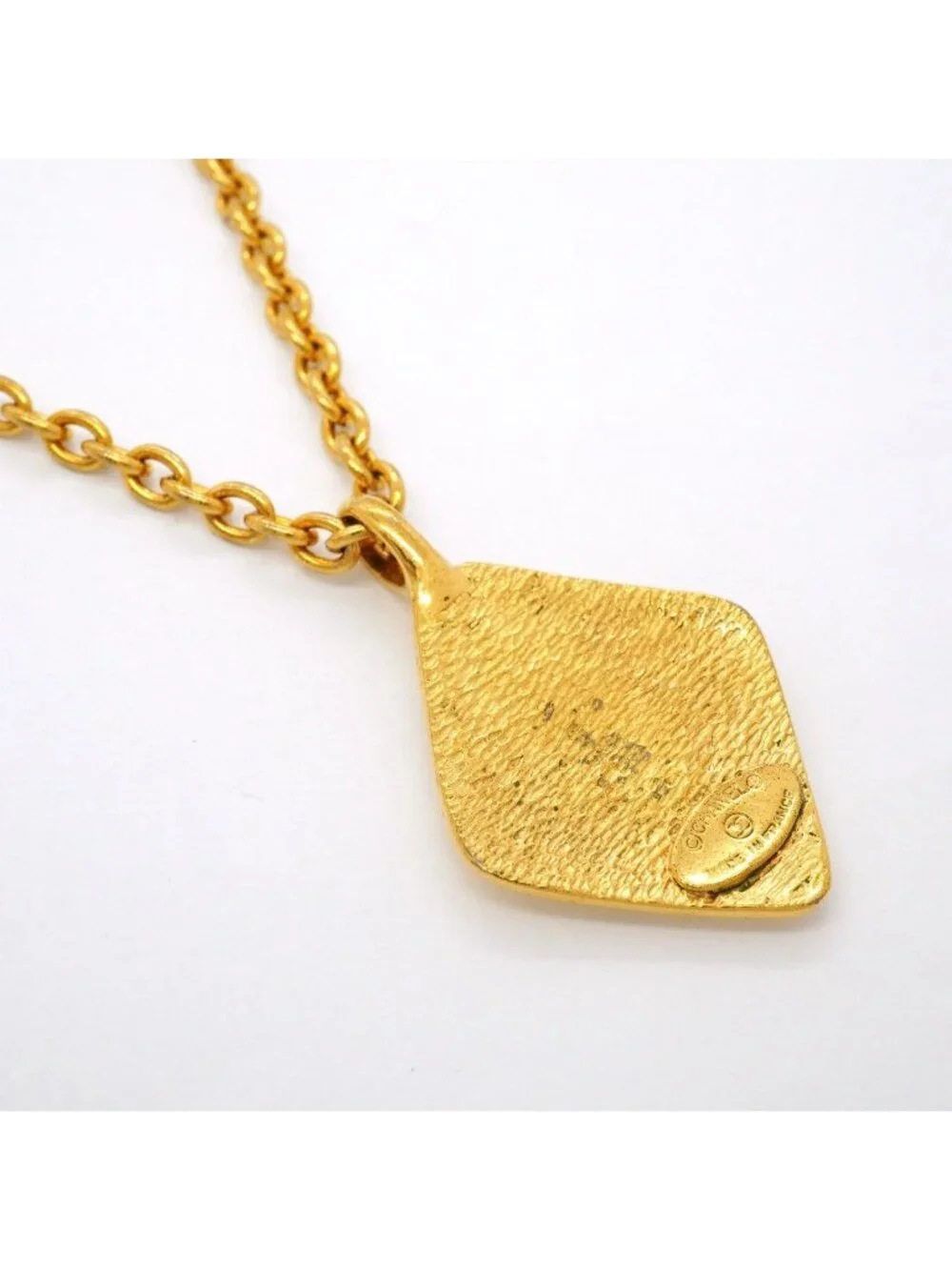 Chanel Necklace Vintage CC Logo Diamond Gold Plated